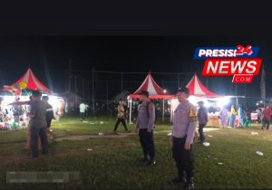 Cegah Ganguan Kamtibmas, Polsek Way Tuba Lakukan Patroli KRYD di Pasar Malam