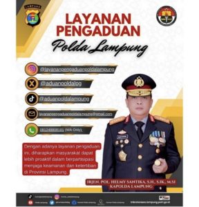Masyarakat Harus Tau Ini..! ! !  Polda Lampung Buka Layanan Dumas 24 JAM Melalui WhatsApp, IG, Twitter dan TikTok