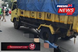 Pemotor  Tewas Terlindas Truk Pasir Di Depan PT Mayora Daan Mogot