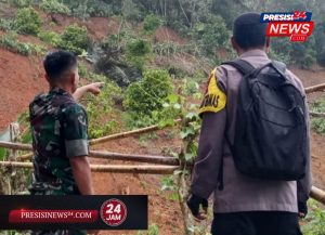 Bhabinkamtibmas Tinjau Lokasi Tanah Longsor di Kelurahan Betteng, Akses Desa Terputus
