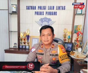 Satlantas Polres Pinrang Pantau Arus Lalu Lintas Pagi