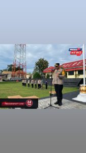 Sambut Hari Raya Idul Fitri 1446 H, Kapolres Way Kanan Pimpin Apel Pengamanan Malam Takbir