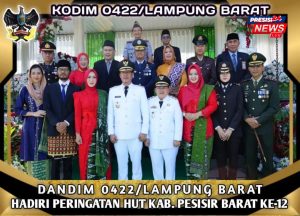Dandim 0422/LB Hadiri Peringatan HUT Kab. Pesisir Barat Ke-12.