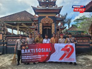 Hari Bhayangkara Ke 79, Polisi Gelar Bakti Sosial Di Pura Khayangan Banjit