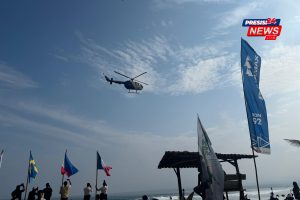 Ditpolairud Polda Lampung Lakukan Patroli Udara dengan Helikopter Polri untuk Pengamanan WSL Krui Pro 2025