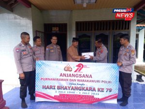 Hari Bhayangkara ke 79, Kapolres Anjangsana Dan Berikan Tali Asih Kepada Purnawirawan Dan Warakawuri Polri