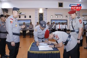 Kapolres Pinrang Pimpin Sertijab Sejumlah Pejabat Utama