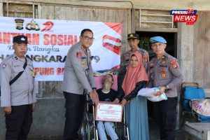 Polres Lampung Barat Salurkan Bantuan Sosial Kepada Penyandang Disabilitas Dalam Rangka Hari Bhayangkara ke-79