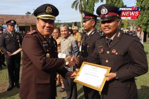 Hari Bhayangkara Ke 79, Polres Way Kanan Gelar Upacara Dan Pesan Sinergi Menjaga Kamtibmas