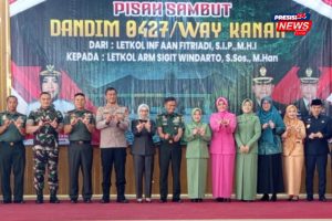 Bupati Way Kanan dr. Ayu Asalasiyah, “Kerja Sama Adalah Kunci Keberhasilan” Dalam Acara Pisah Sambut Dandim 0427 Way Kanan 