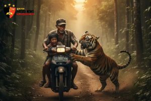 WARNING..! Petani di Lampung Diterkam Harimau Saat Mengendarai Motor