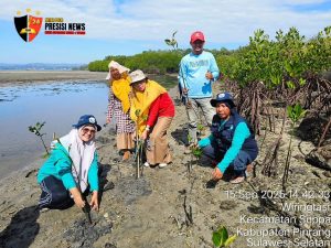 Dinas Perikanan Pinrang Gencar Tanam Mangrove, Lindungi Pesisir dan Kesejahteraan Nelayan